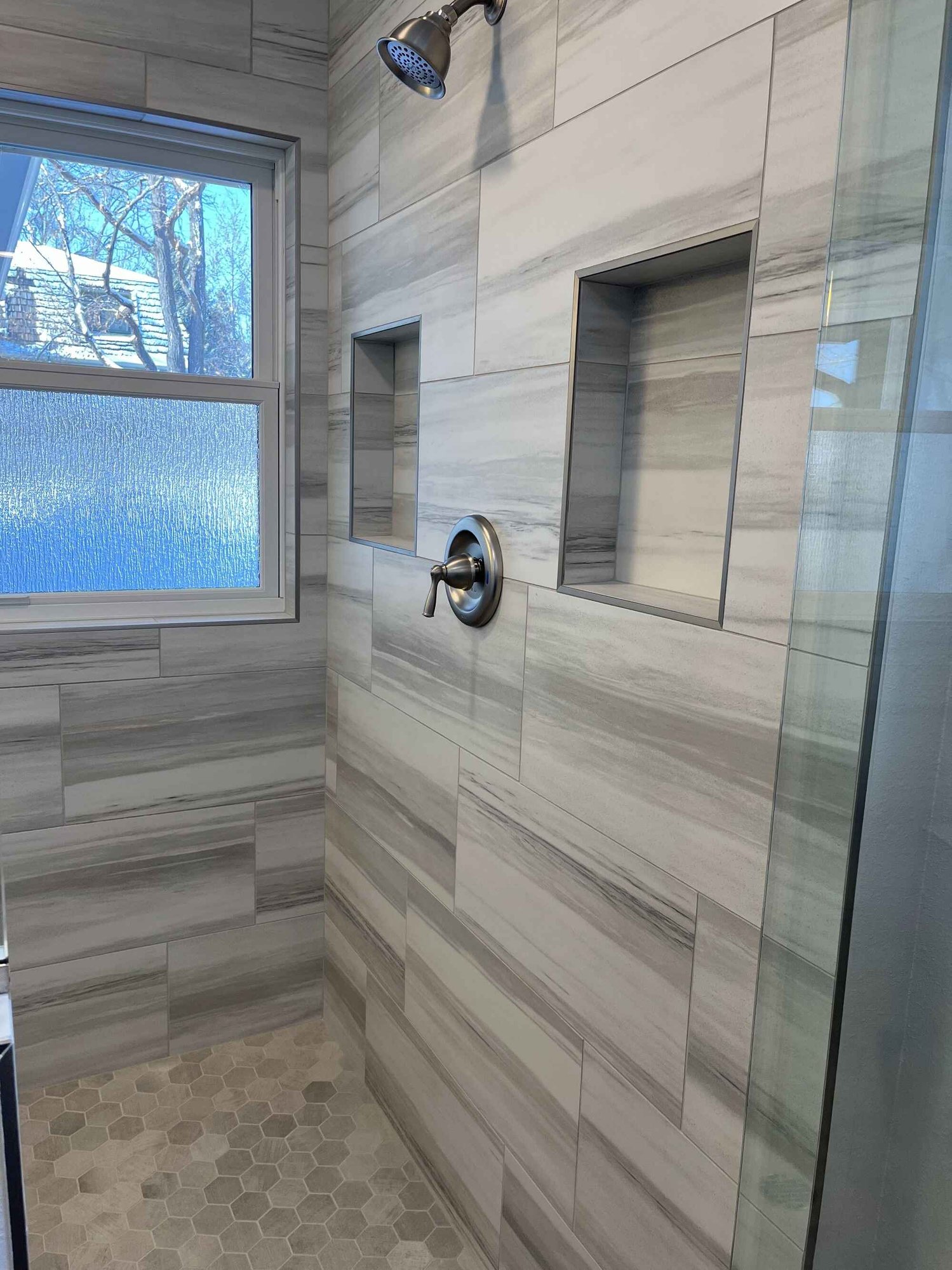 Custom-bright-bathroom-white-cabinets-gray-tile-Littleton-Colorado5