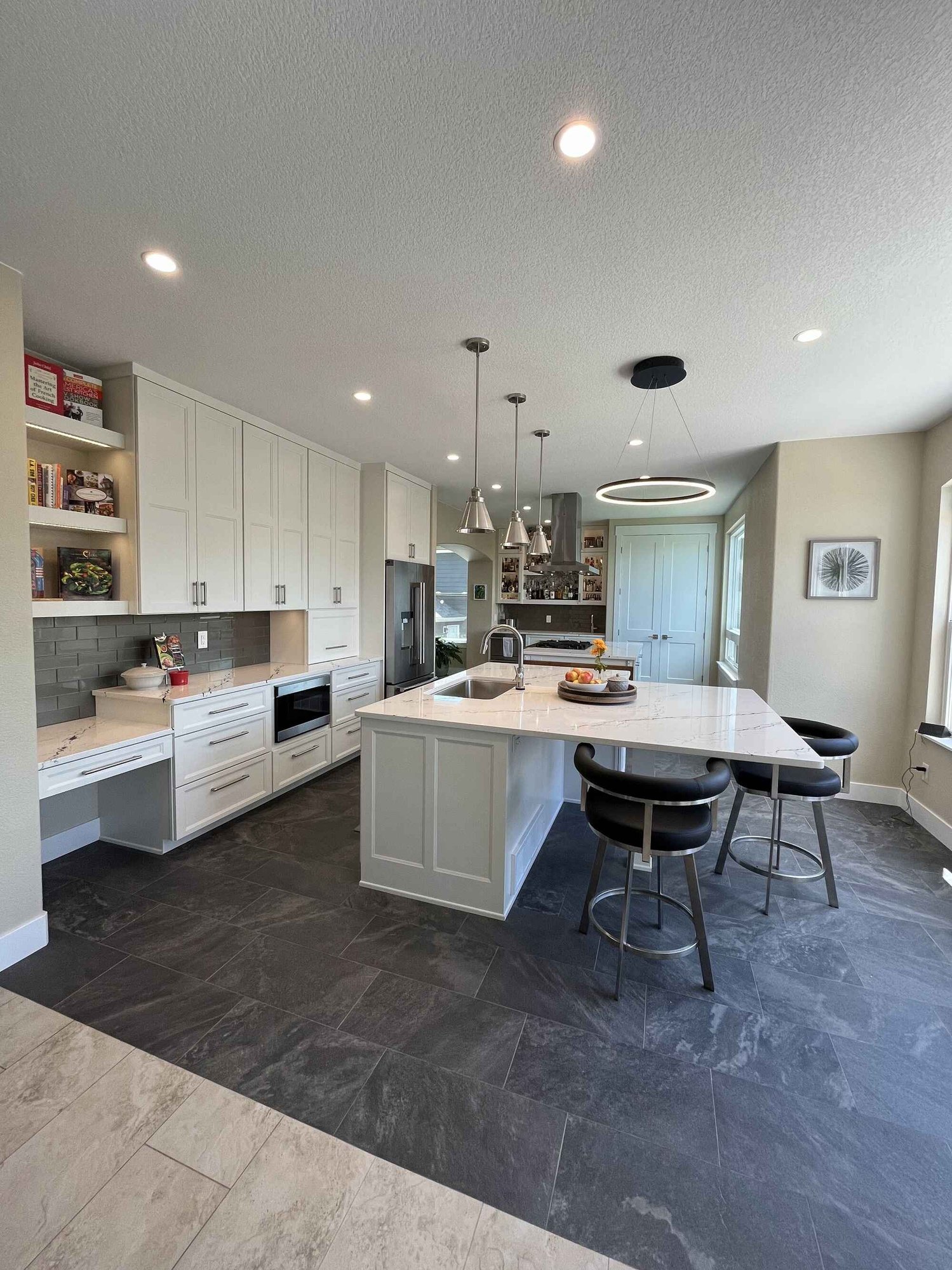 Beautiful-bright-kitchen-white-shaker-cabinets-double-island-Littleton-Colorado4