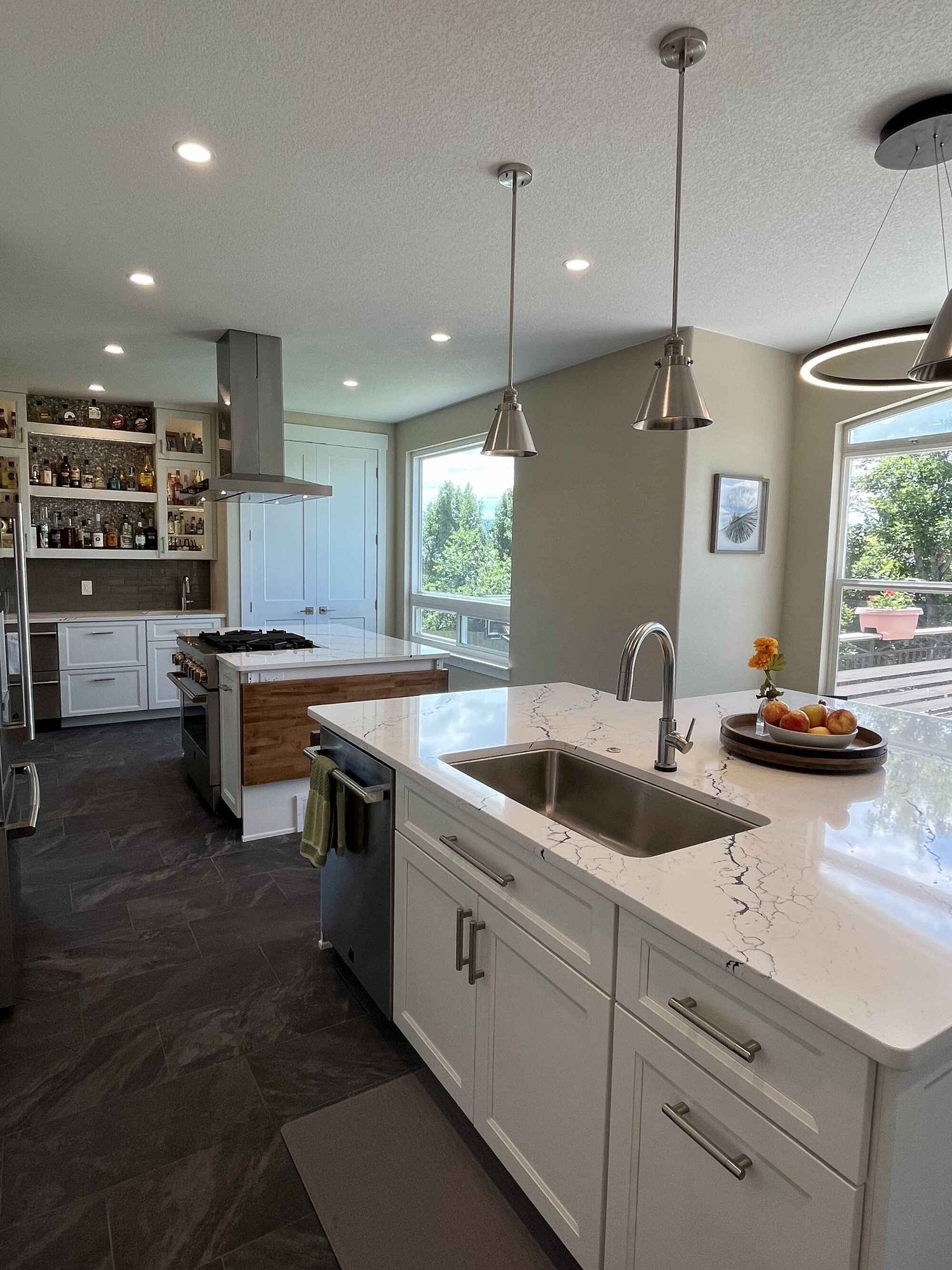 Beautiful-bright-kitchen-white-shaker-cabinets-double-island-Littleton-Colorado6