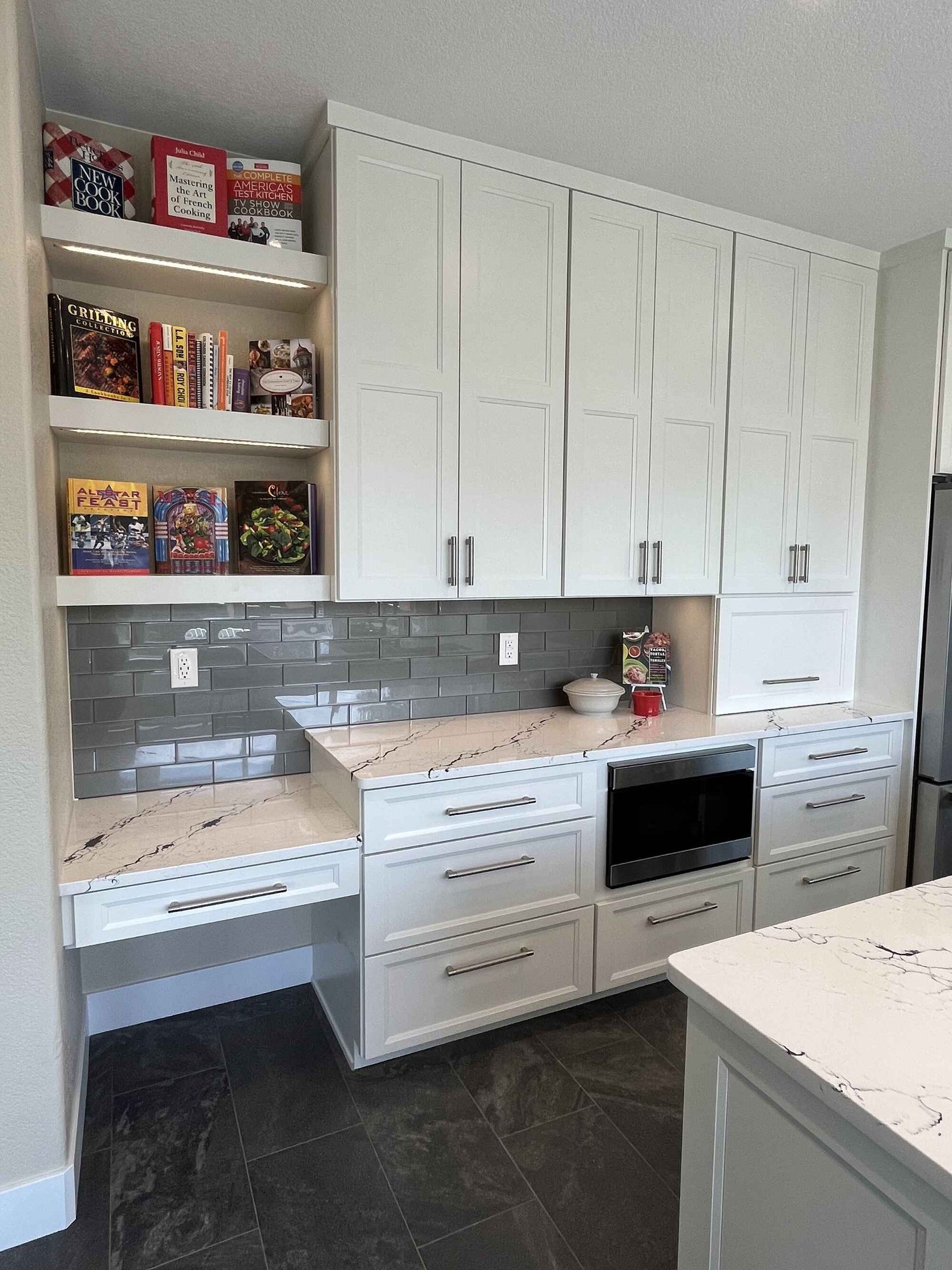 Beautiful-bright-kitchen-white-shaker-cabinets-double-island-Littleton-Colorado7
