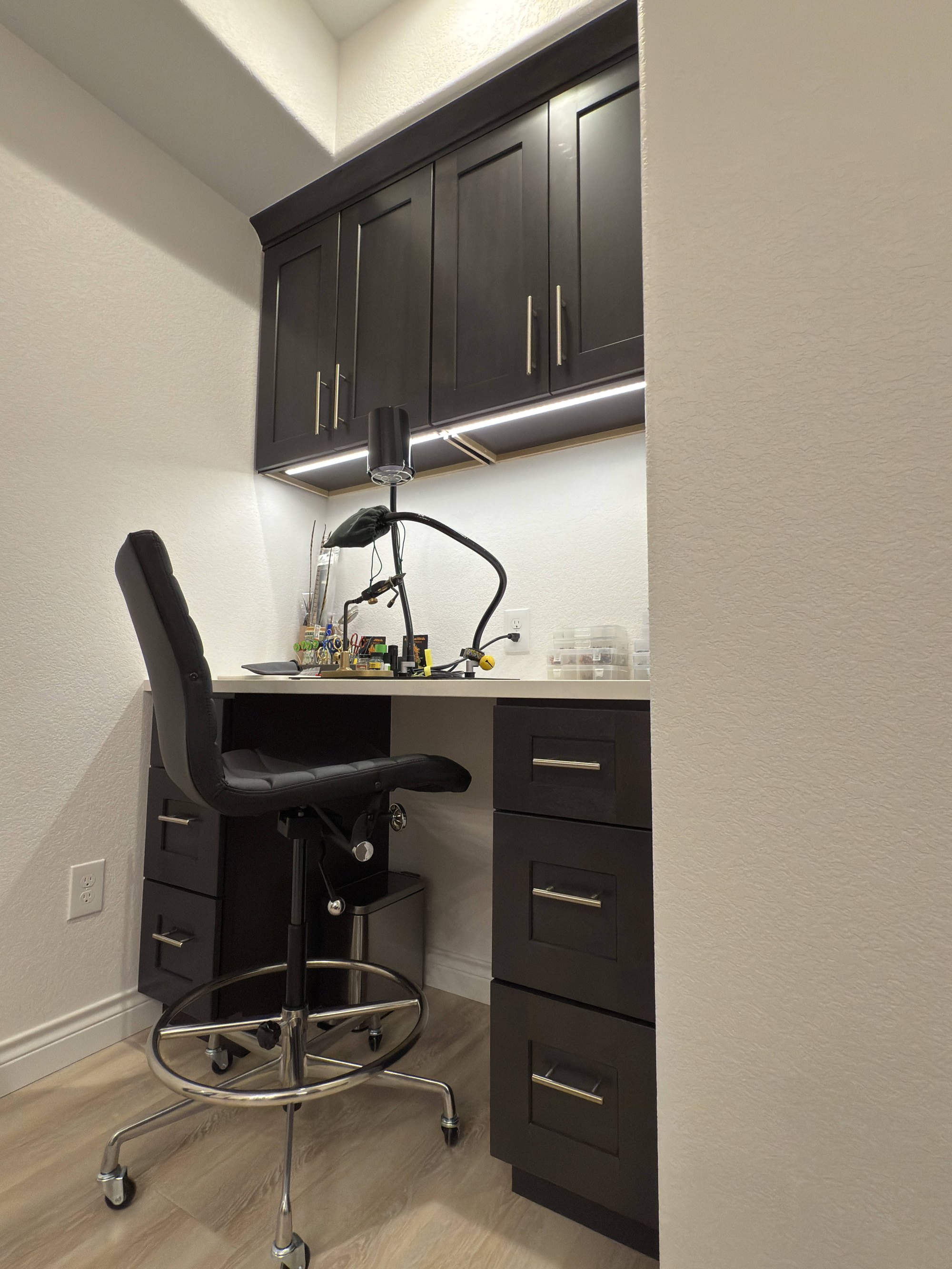 after basement remodel custom basement cabinetry with display shelving in littleton