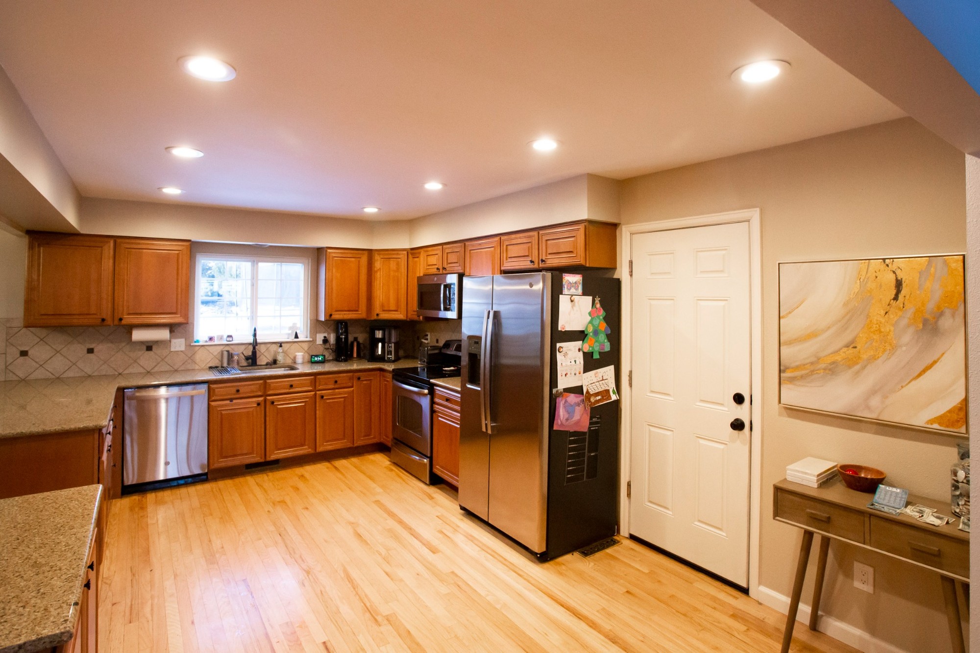 before-littleton-kitchen-remodel-refrigerator-wall-and-entryway