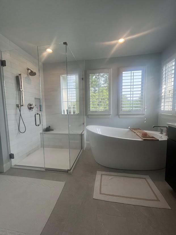 after denver bathroom remodel luxury vanity and freestanding tub