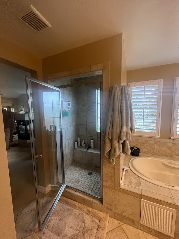 before denver bathroom remodel bathtub and vanity area