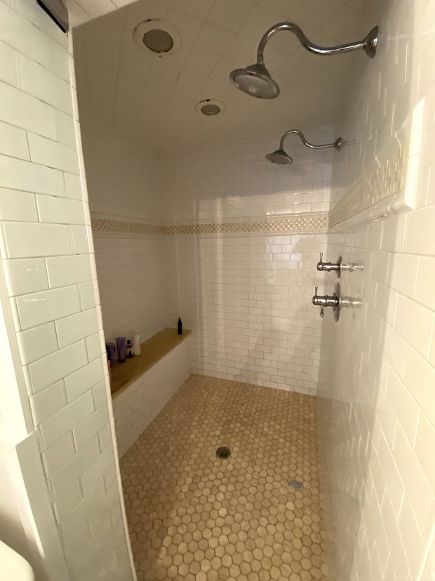 denver bathroom remodel before white subway tile walk in shower