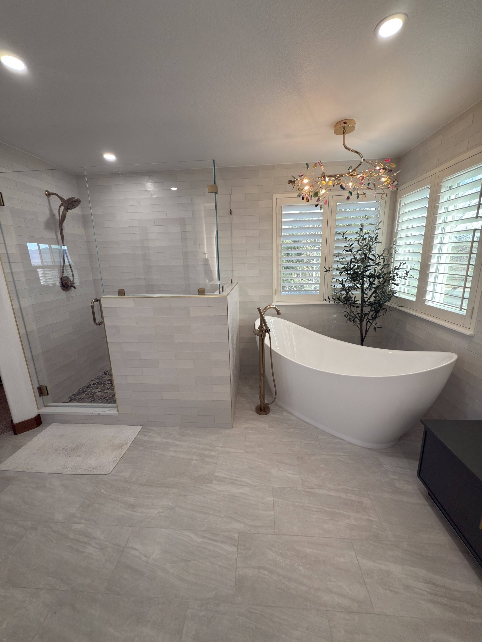after littleton bathroom remodel freestanding tub and glass walk in shower