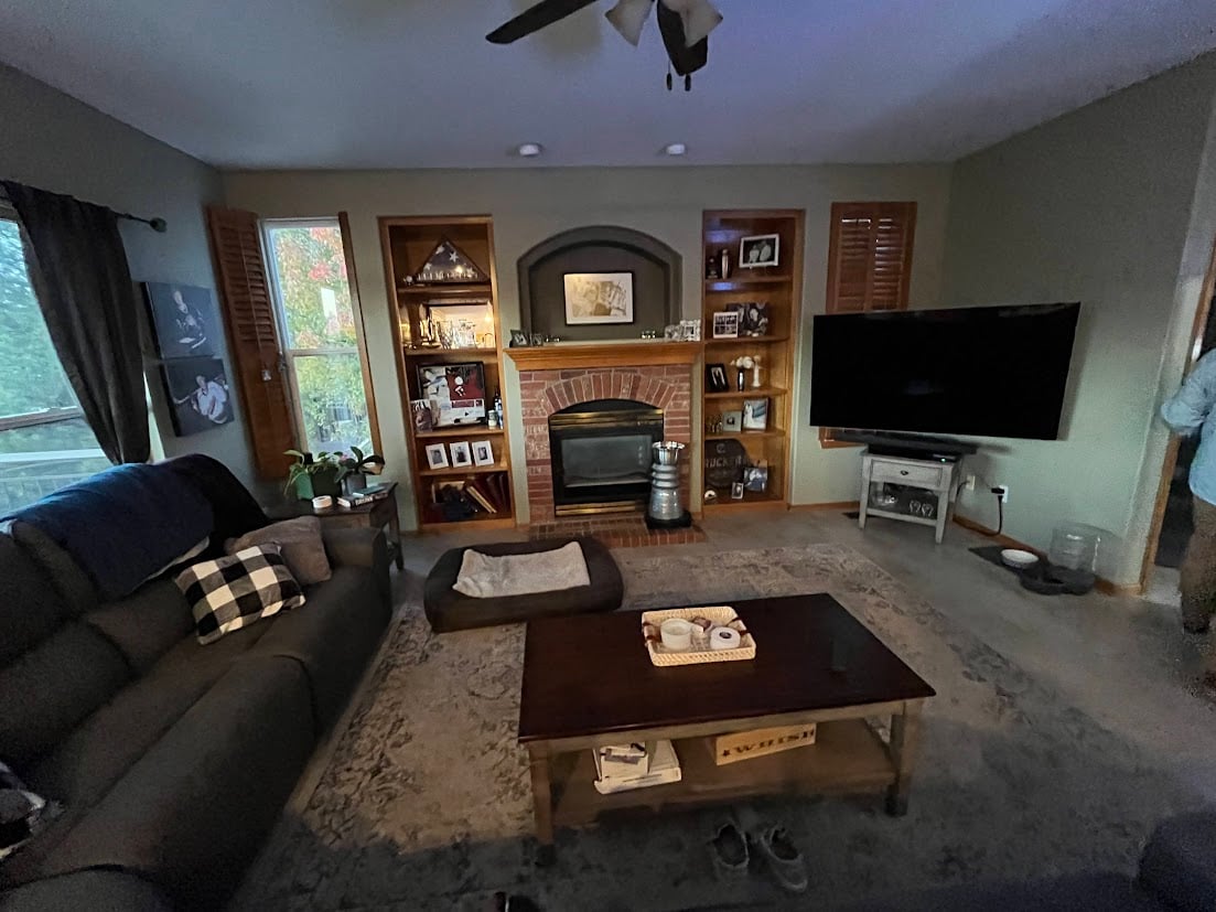Before a living room remodel in LIttleton, CO