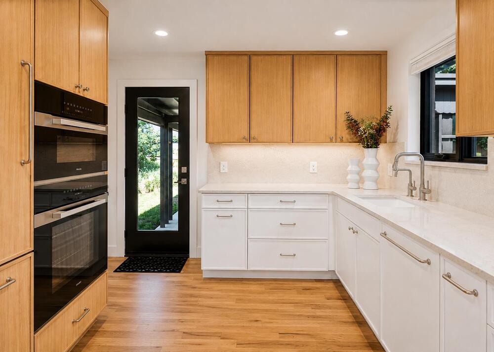 Warm wood kitchen remodel in Denver by Grimes Home Concepts