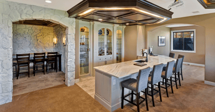 Photo inside a modern open concept house remodeled by Grimes Home Concepts.