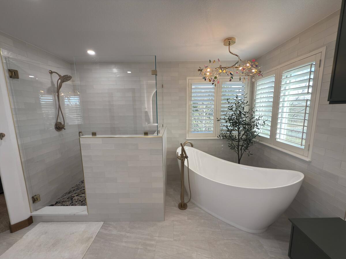 soaking tub and step in shower